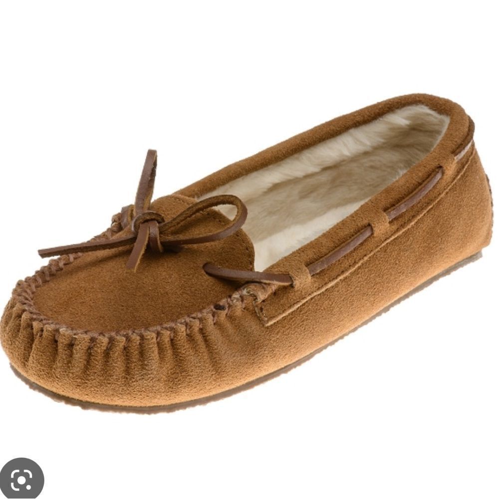 Minnetonka Moccasins Brown Leather Hard Sole Size 6